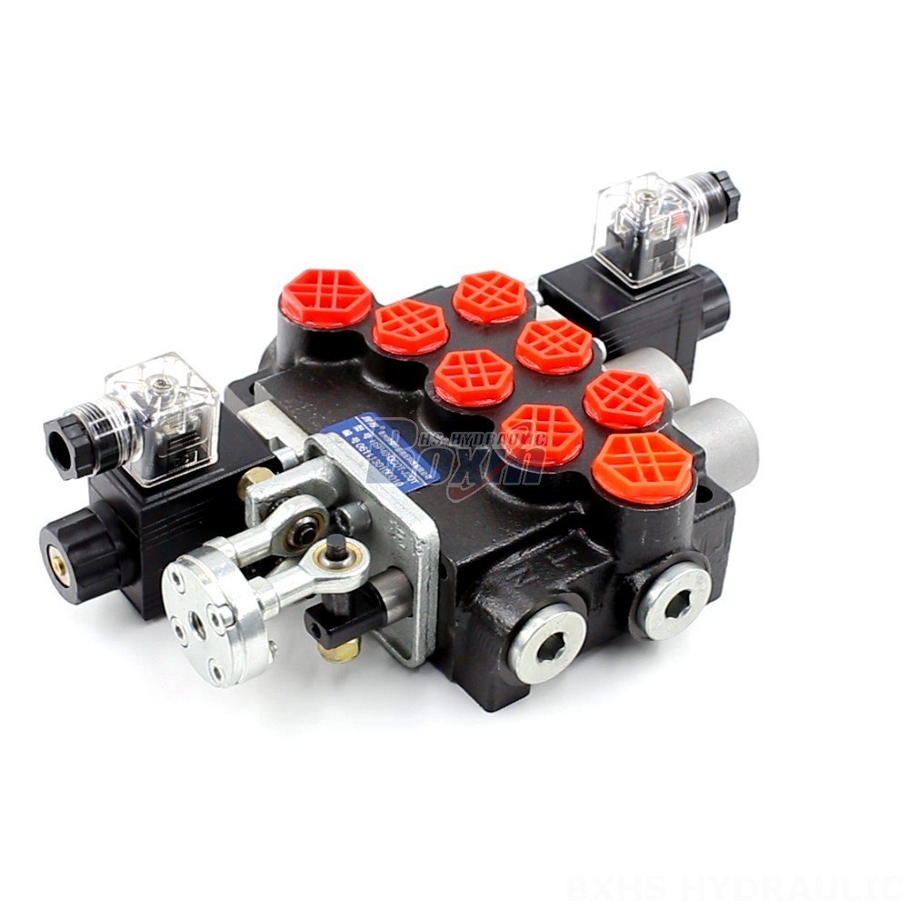 Industrial Hydraulic Valves: P40 Series, 3 Spool Monoblock with Solenoid & Joystick main image